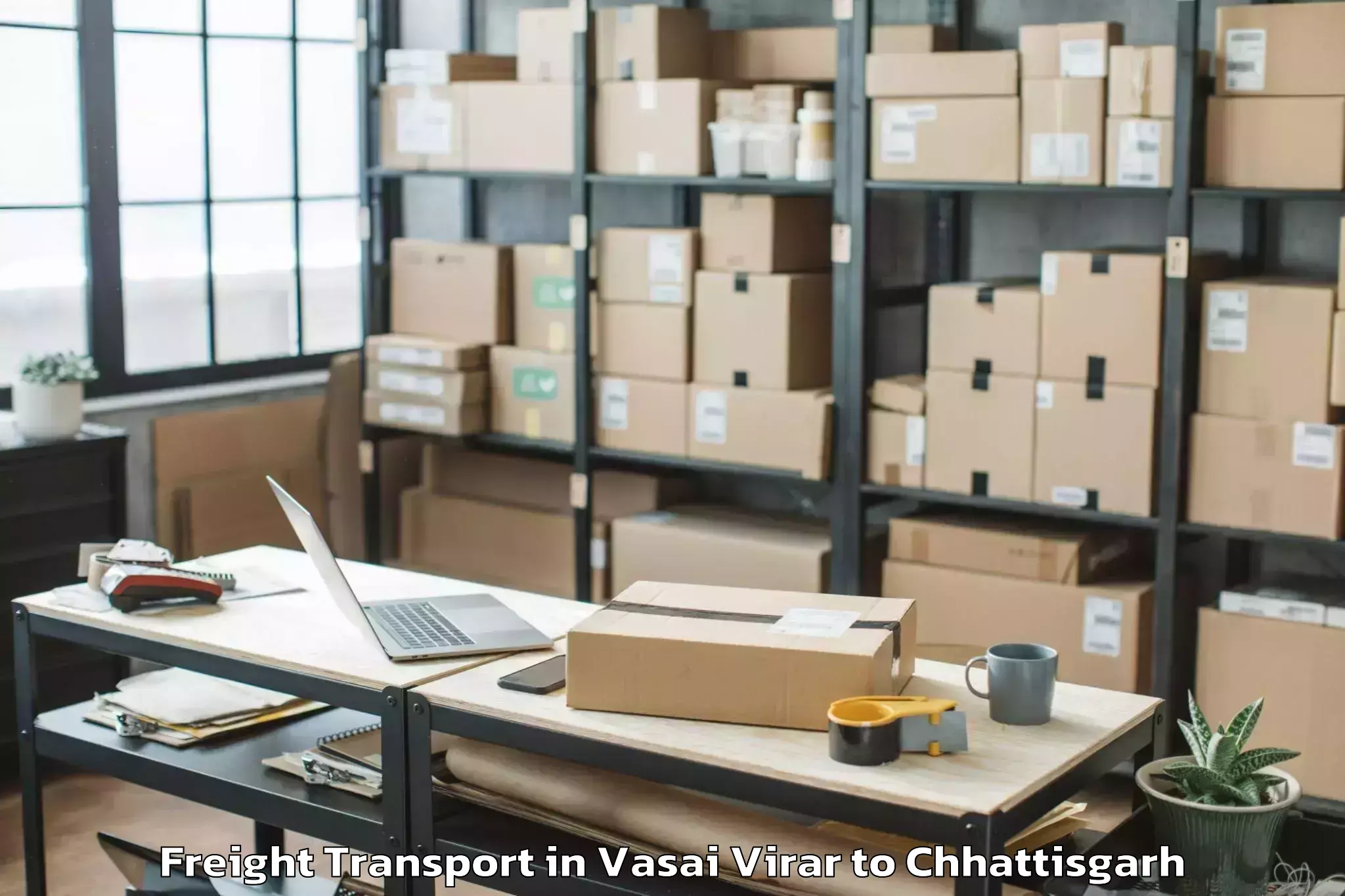 Comprehensive Vasai Virar to Malkharoda Freight Transport